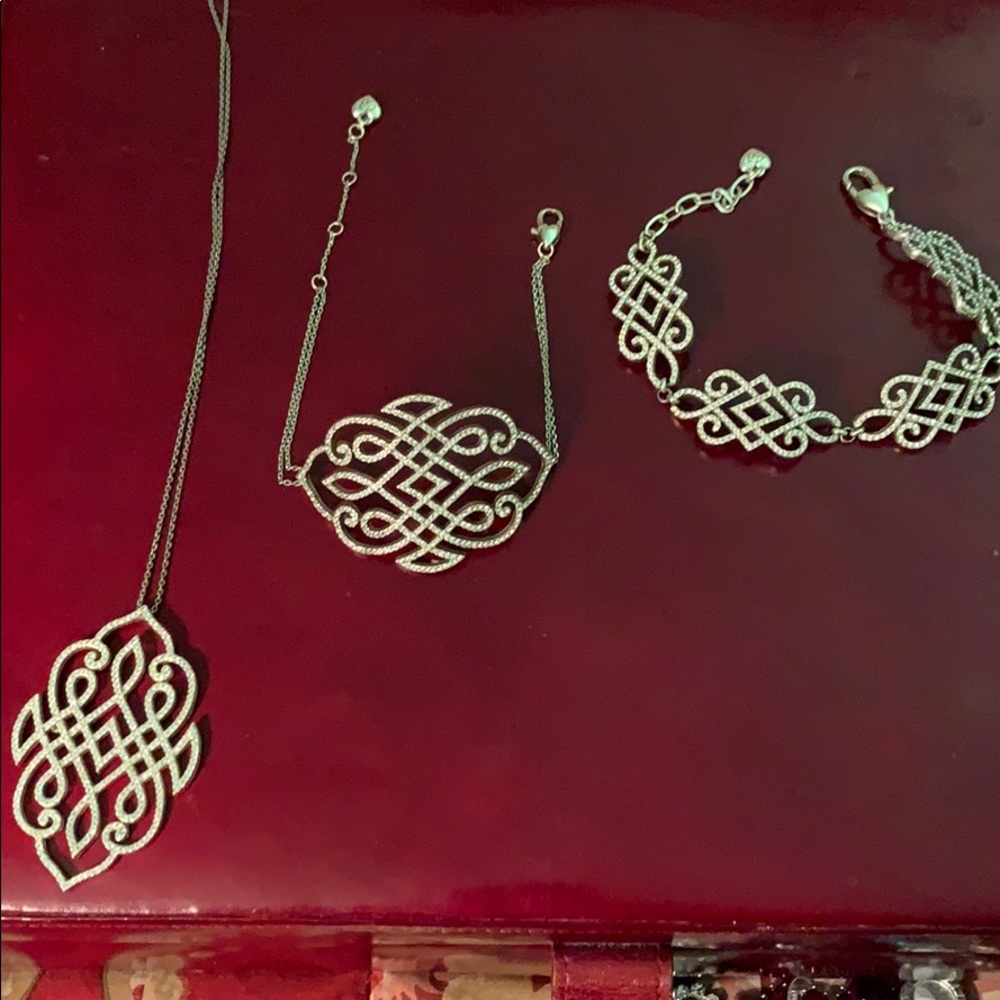 Necklace, two bracelets